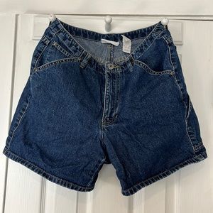 High waisted denim mom shorts